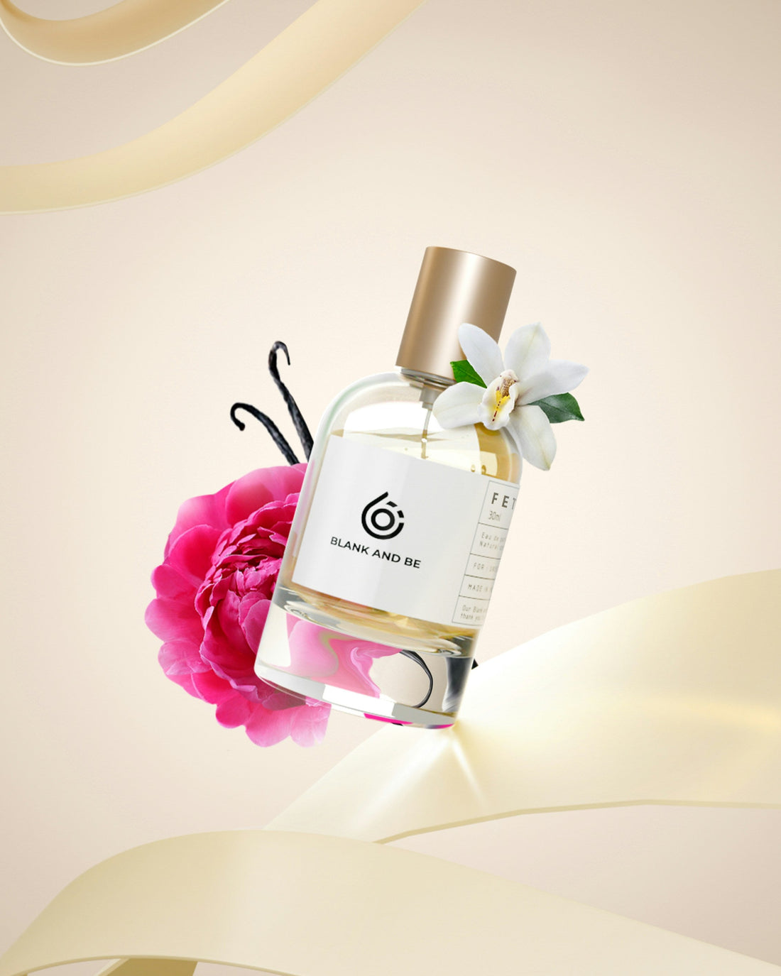 Illustration parfum gourmand premium avec fleur