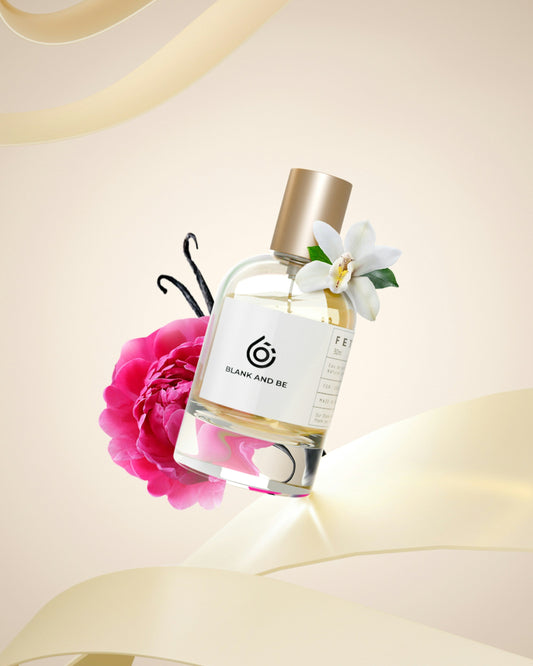 Illustration parfum gourmand premium avec fleur